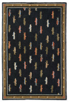 hook and braid round rooster rug by Bob Timberlake