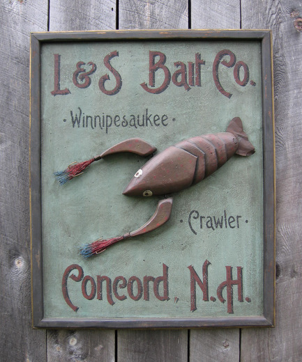 Vintage Crayfish Lure Sign