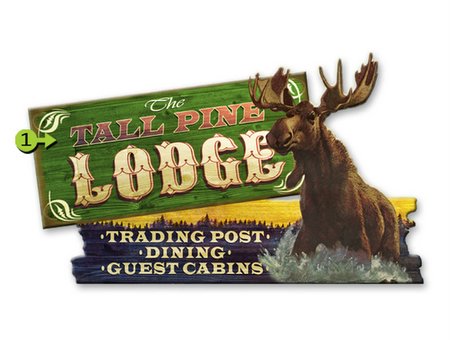 Vintage Wooden Lodge Signs